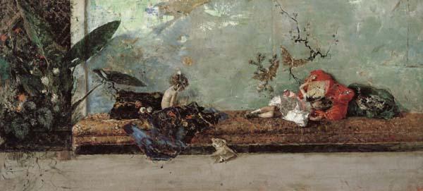 The Artist's Children in the Japanese Salon, Marsal, Mariano Fortuny y